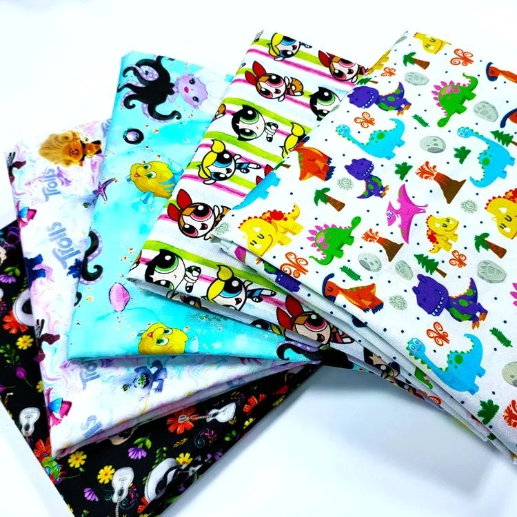 Popular Cartoon Movie Pattern Printed Customized Design Digital Printing Cotton Woven Fabrics