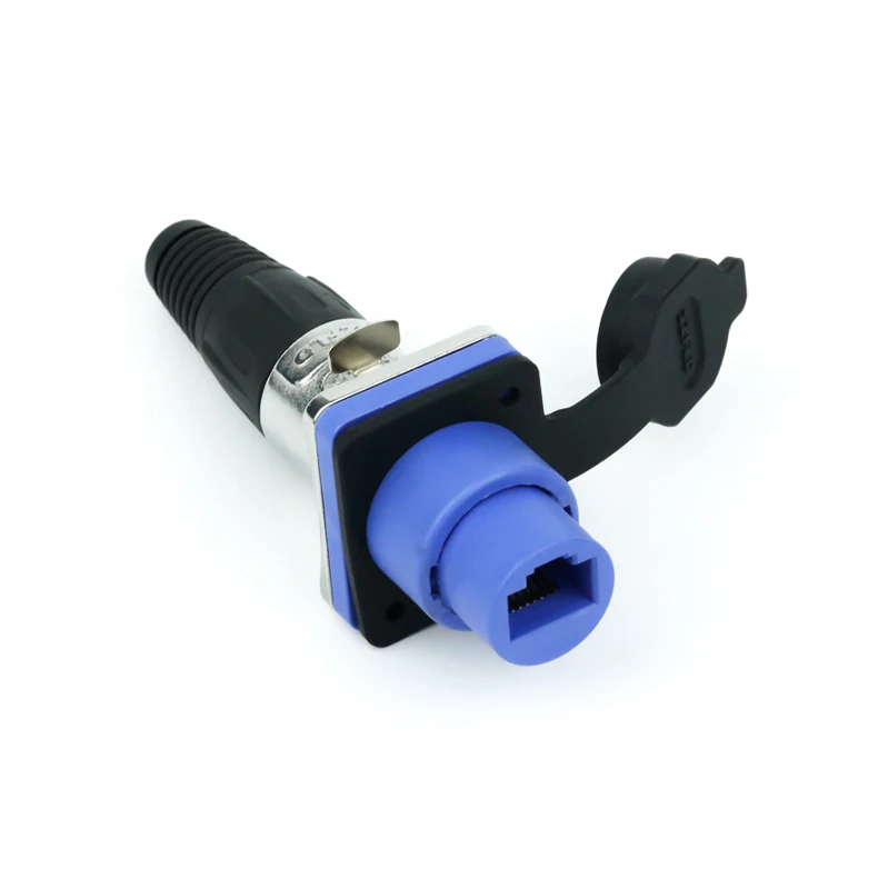 High Transfer Rate RJ45 waterproof connector sockets,Ethernet connector IP65 panel mount