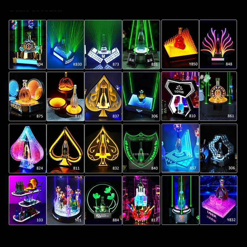 New Popular Glowing creative tabletop shelf Champagne XO Glorifiers LED wine bottles display rack Bar nightclubs supplies