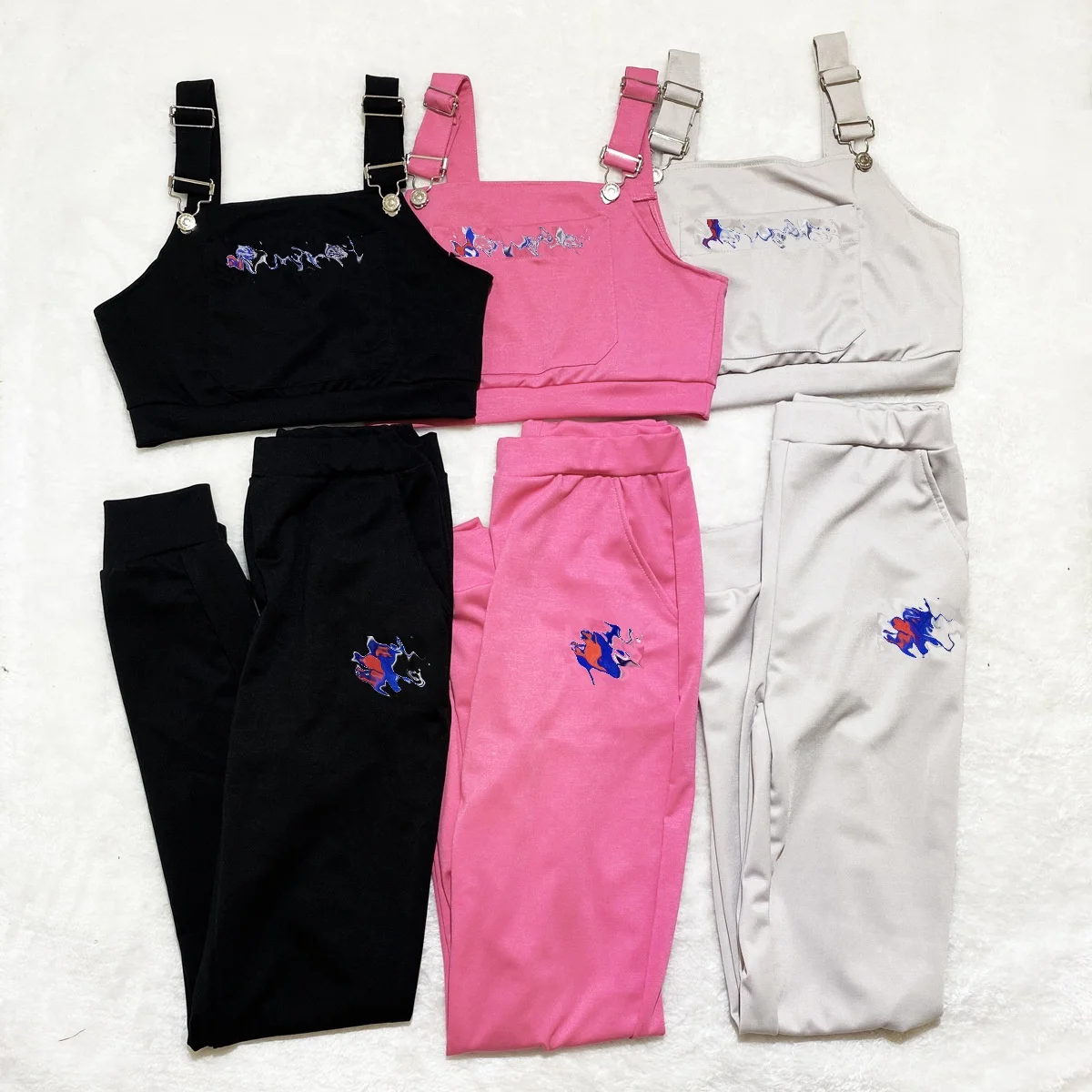 Новый трендовый дизайнерский брендовый комплект боди без рукавов с длинными брюками женская одежда