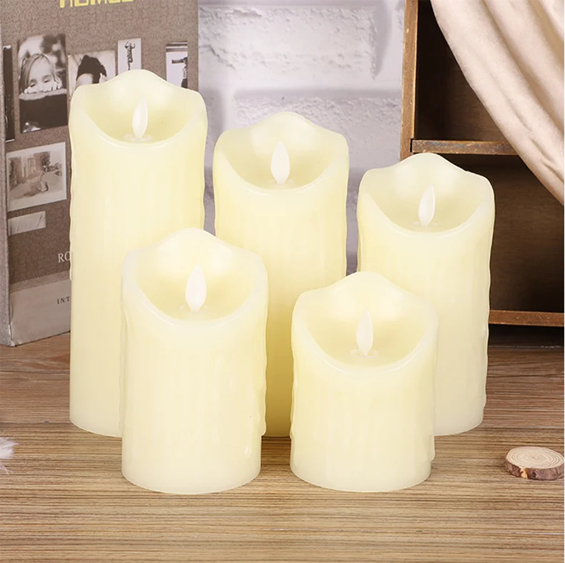 D7.5cm simulation teardrop electronic candle household smokeless lighting flame swing LED candle