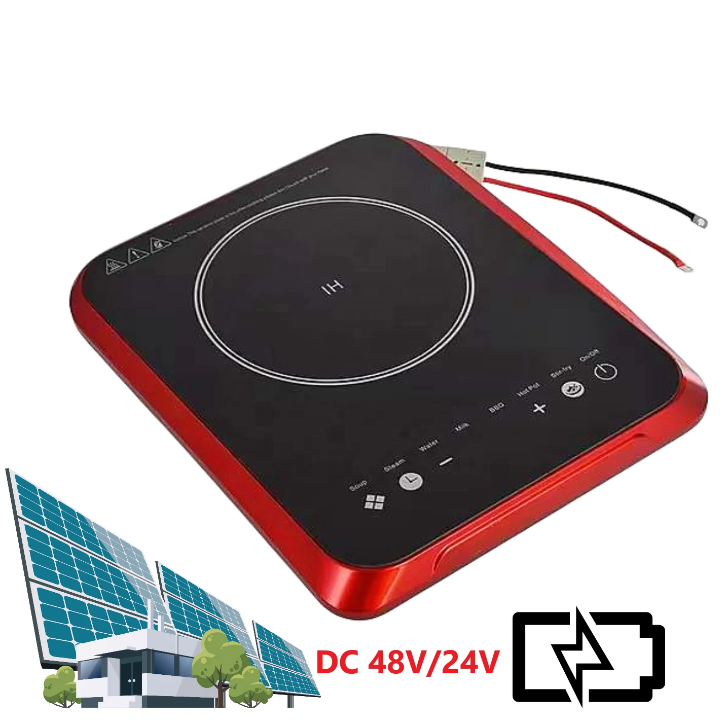 New Design Smart Solar Battery Powered Stove Cooker Dc 24V 48V Induction Cooker Ceramic Cooktop Cooking Hobs