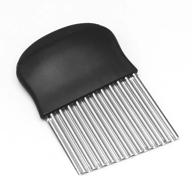 Stainless Steel Wave French Fries Cut Potato Slicer Kitchen Corrugated Surface Shredded Blade Multi-function Vegetable Cutter