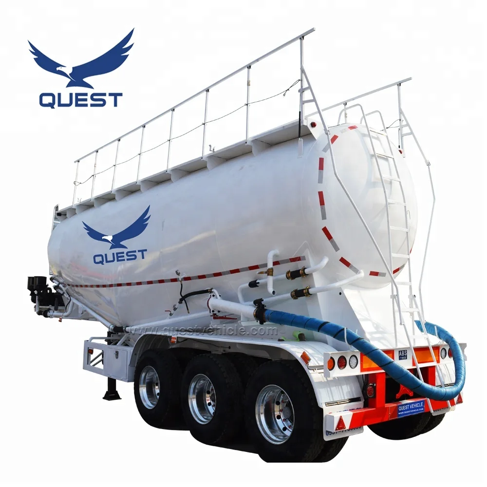 QUEST Factory Manufacture Various High Quality Dry Powder Large Capacity Tanker Bulk Cement Semi Trailer