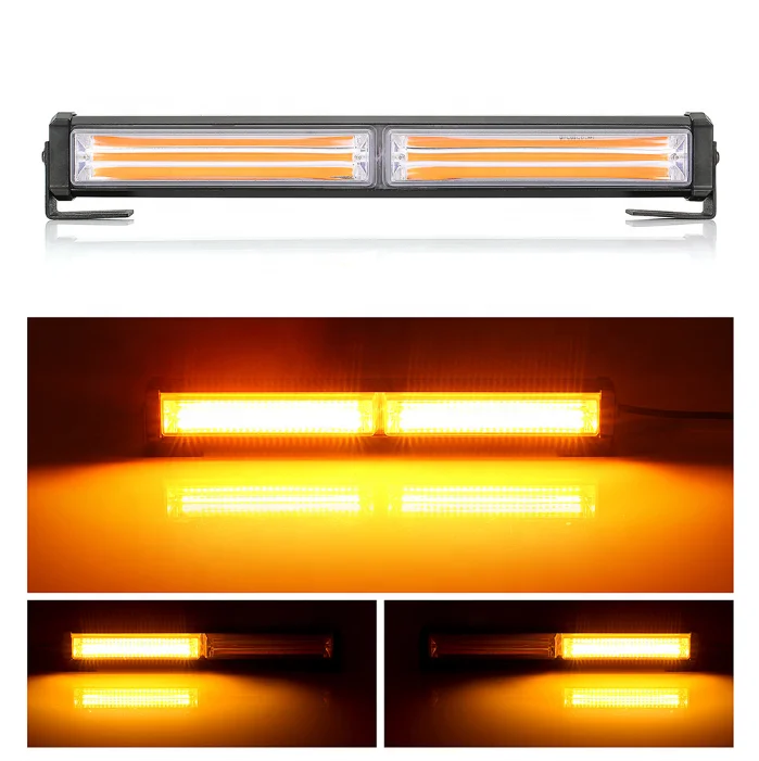 yellow lamp flash led 20W work light warning lamp strobe Cob light bar for offroad vehicle outdoor light