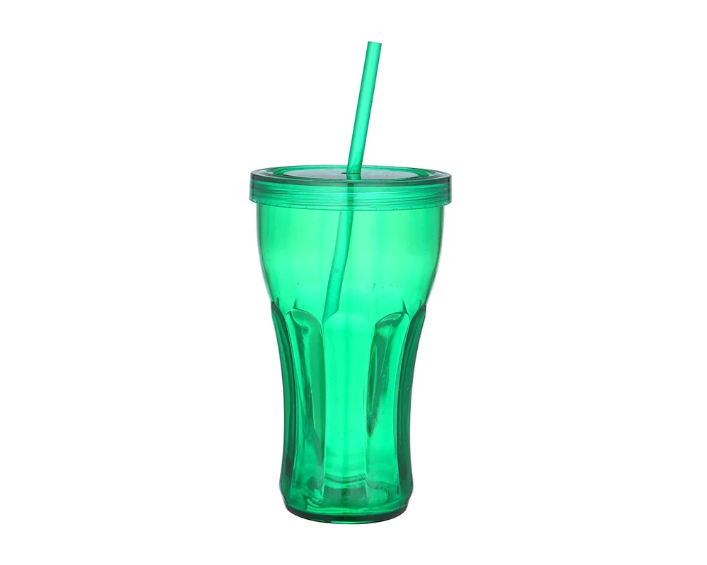 16oz single wall plastic cola cup glass cola cup with straw
