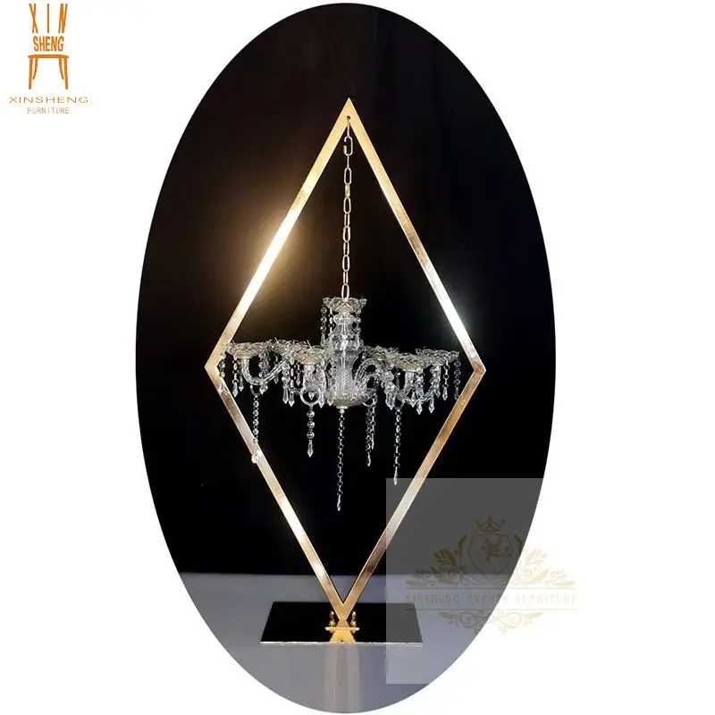 Luxury Wedding Centerpieces Gold Metal Crystal 6 Heads Candelabra for Party Weddings Decoration