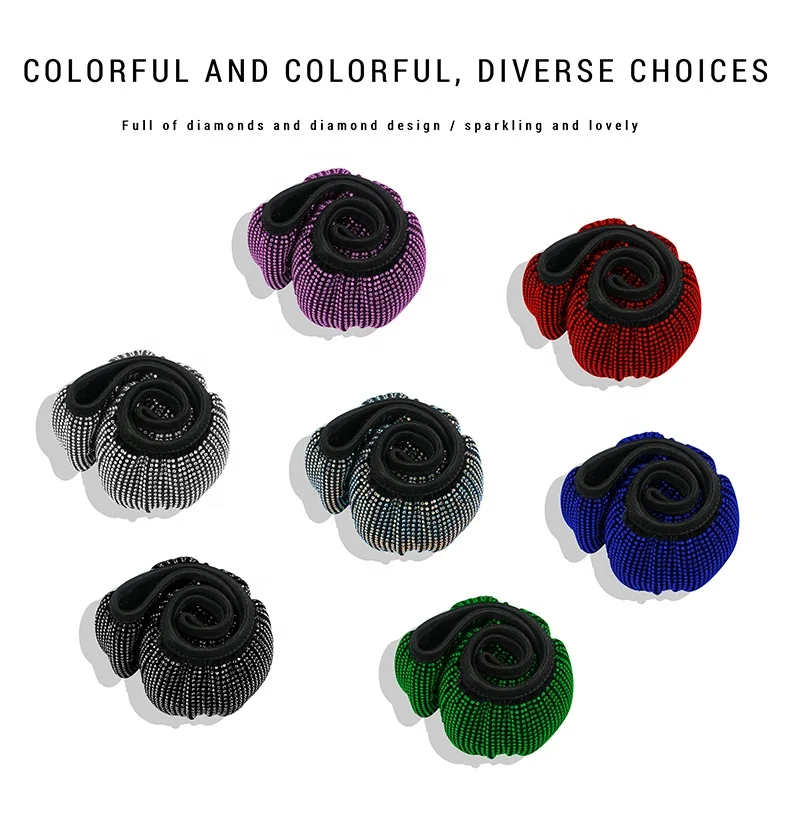 Hot Selling Luxury Colorful Bling Crystal Velvet Car Universal Steering Wheel Cover For Car Accessories