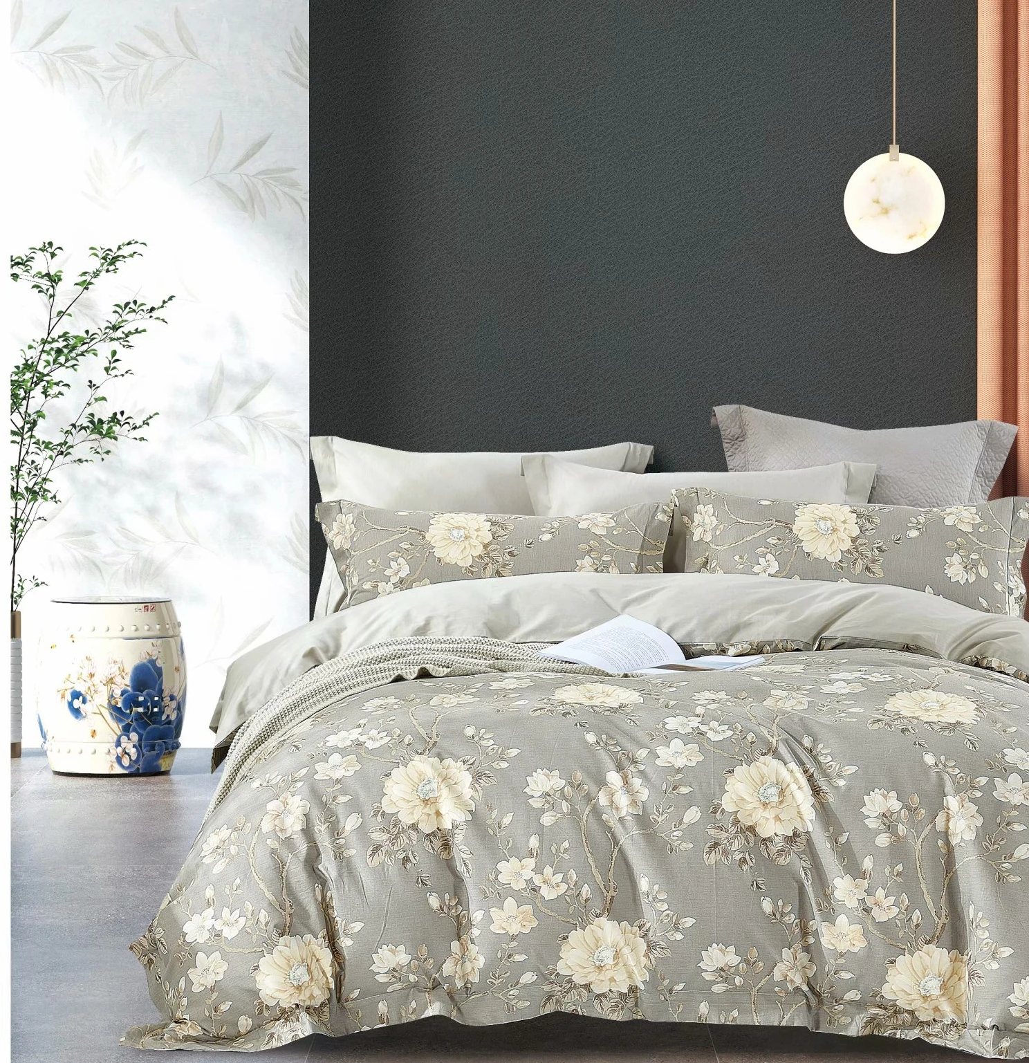 100% Cotton Bed Sheet Set Customized Print Flower Designs Bedding Sets Environmental Comforter