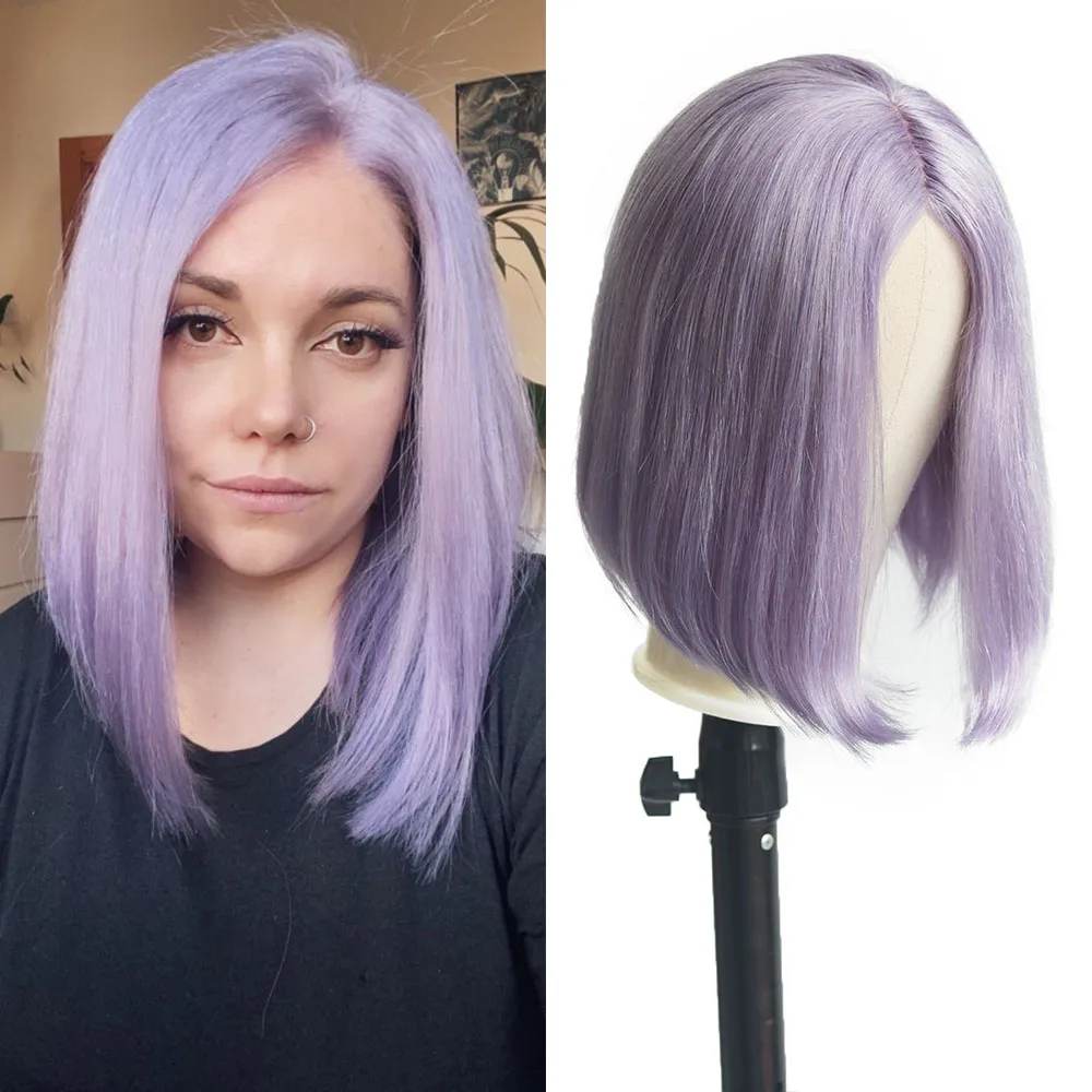 Cheap Blue Colored Short Bob Wigs Human Hair Lace Front Full Lace Human Hair Wigs transparent Brazilian Hair Hd Lace Frontal Wig