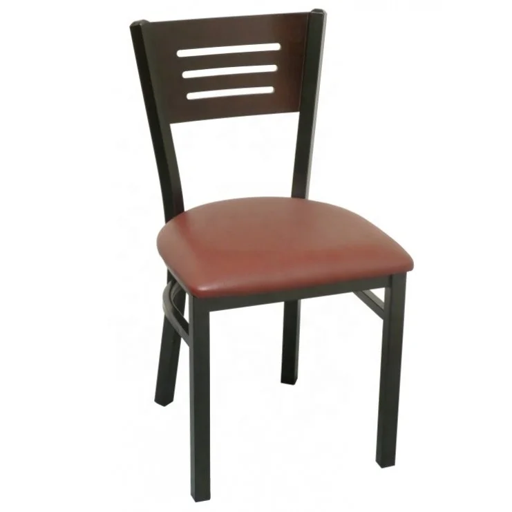 restaurant cafe shop hotel iron  dining chair with pvc seat  steel  chair