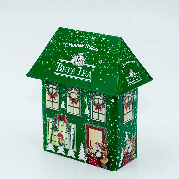 Цветной графический металлический домик в форме детского праздника рекламная подарочная жестяная коробка для экономии денег