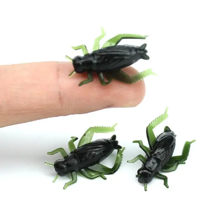 Rocklure 2.5cm PVC Green Color Cricket Fishing Lures Artificial Soft Insect Bait Pesca Lightweight Lifelike Grasshopper