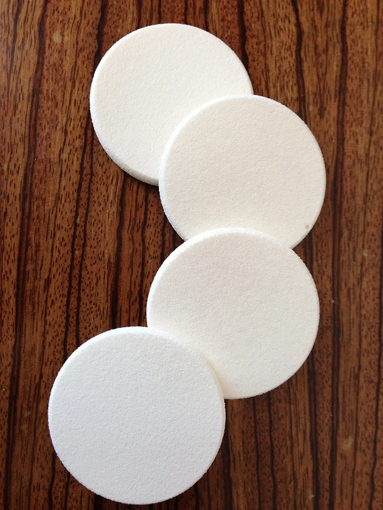 NBR White/beige Latex Flat Round Cosmetic Makeup Sponge NBR Puff