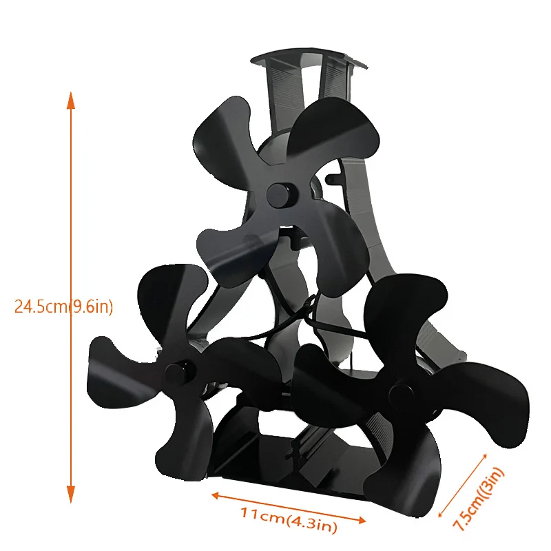 OEM 12-Blade Stove Fan Heat Powered No Battery Required For Log Burning Fireplace Circulating Warm Air