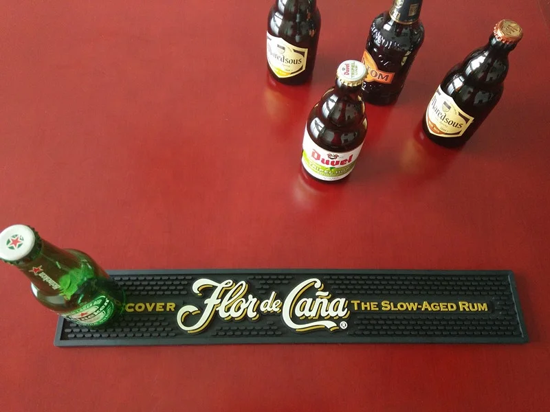 Custom design soft pvc non- slip beer drinking promotional bar accessories mat