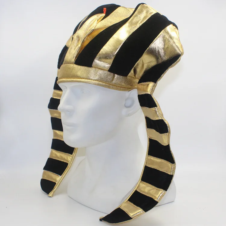 HZM-24215 Gold Egyptian Pharaoh Hat Costume Parties Cosplay Halloween Party Costume Headgear