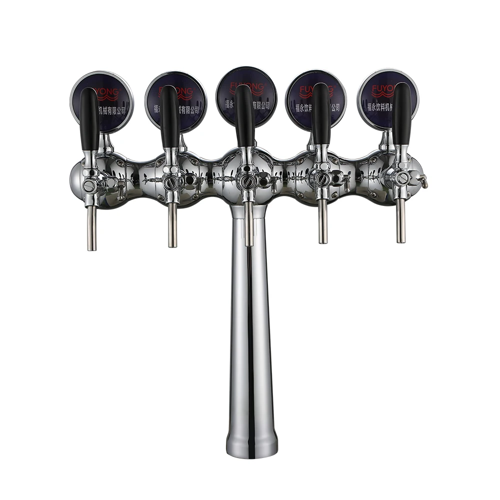 Fuyong Commercial Beer Dispenser Machine With Beer Column Stainless Steel Beer Kegerator For Restaurant