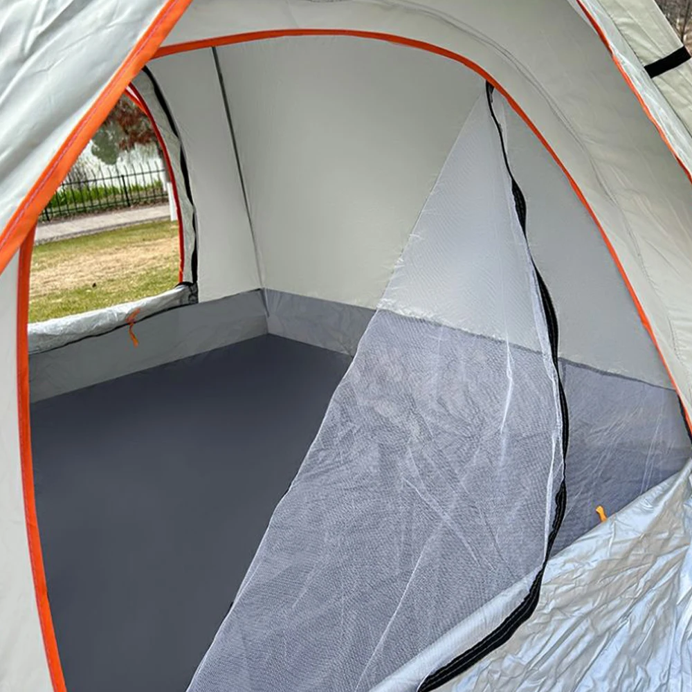 2-3 Person Automatic Camping Tent Dual Layer Summer Mongolian Hexagonal Yurt Tourist Tent For Outdoor Travel