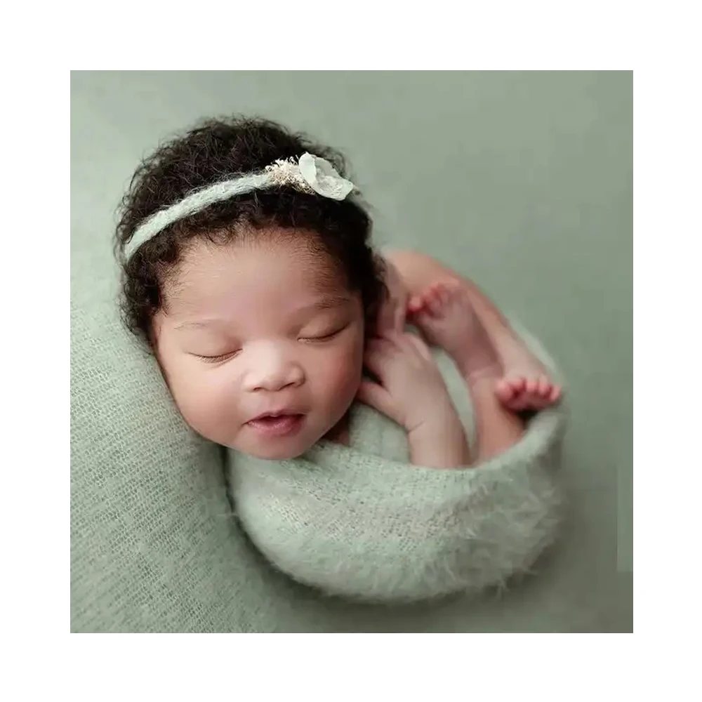 Solid color new born photography props mohair wrap cloth new born props photography props boy wrap for baby