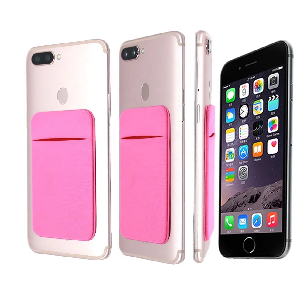 Stretchy Wallet Stick on Pocket Credit Card ID Case Pouch Sleeve 3M Adhesive Sticker Cell Phone Card Holder