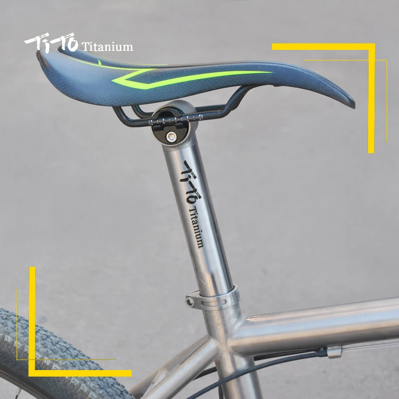 Тито MTB титановый сплав Подседельный штырь для горного велосипеда дорожный горный велосипед ultrllight клип-на подседельный длина могут быть выполнены по индивидуальному