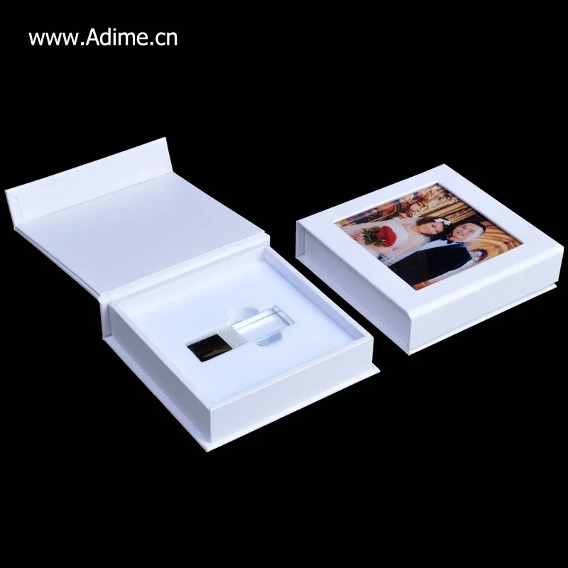 Fabric Linen Special Paper USB Flash Drive Magnet Closure Packaging Gift Box