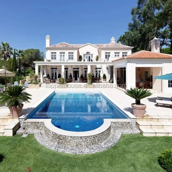 Меблированная легкая стальная конструкция сборная роскошная вилла двухэтажные сборные модульные дома дом для виллы из легкой стали