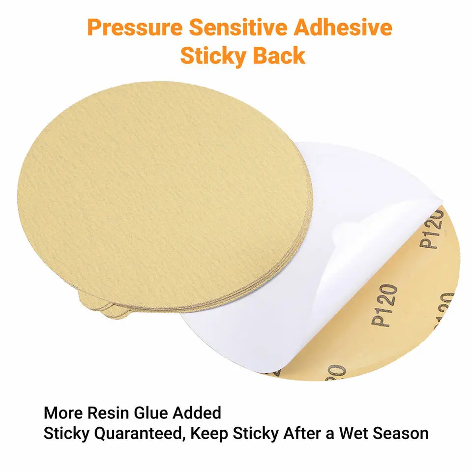 50pcs-set 1500pcs-carton 6-Inch 400 Grit PSA Adhesive Sanding Discs Sticky Back Sandpaper for DA Sander Abrasive Tools