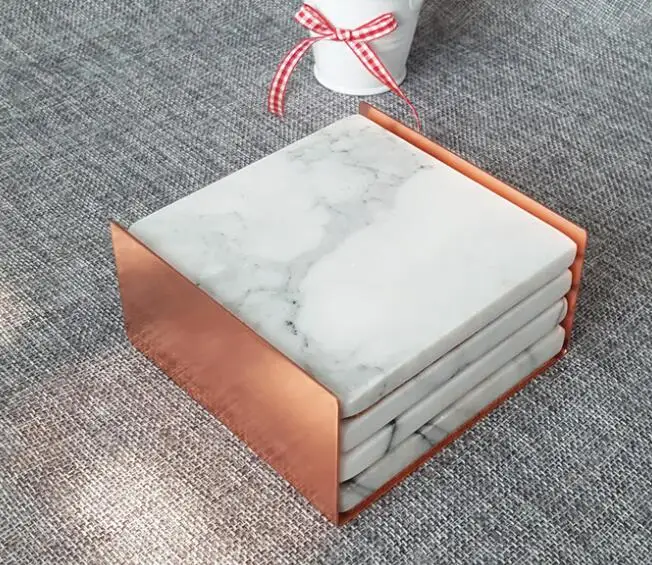 Polished hexagon shape black marquina marble coasters wholesale