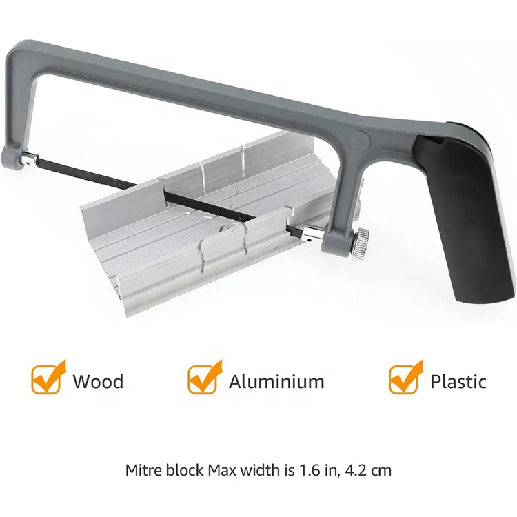 3pcs Aluminum Hacksaw Set with Bimetal Hacksaw Blade-24 TPI (6-inch, 8-inch and 12-inch) Sharp Hacksaw Cutting Machine DIY 24