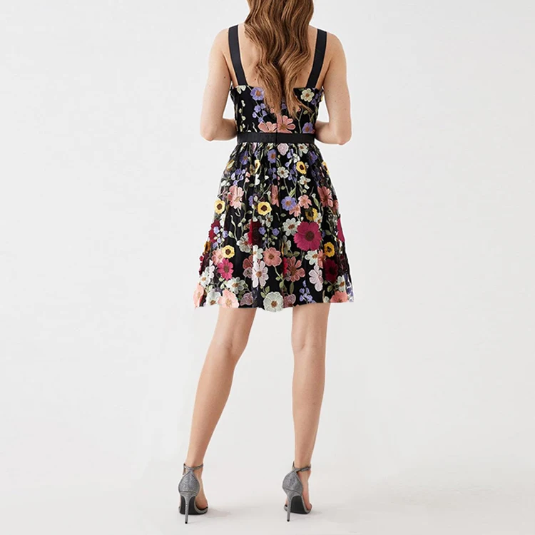 Professional Cut and Sew Custom Embroidered Floral Evening Dresses Women Lady Elegant Ballroom Ladies Dress