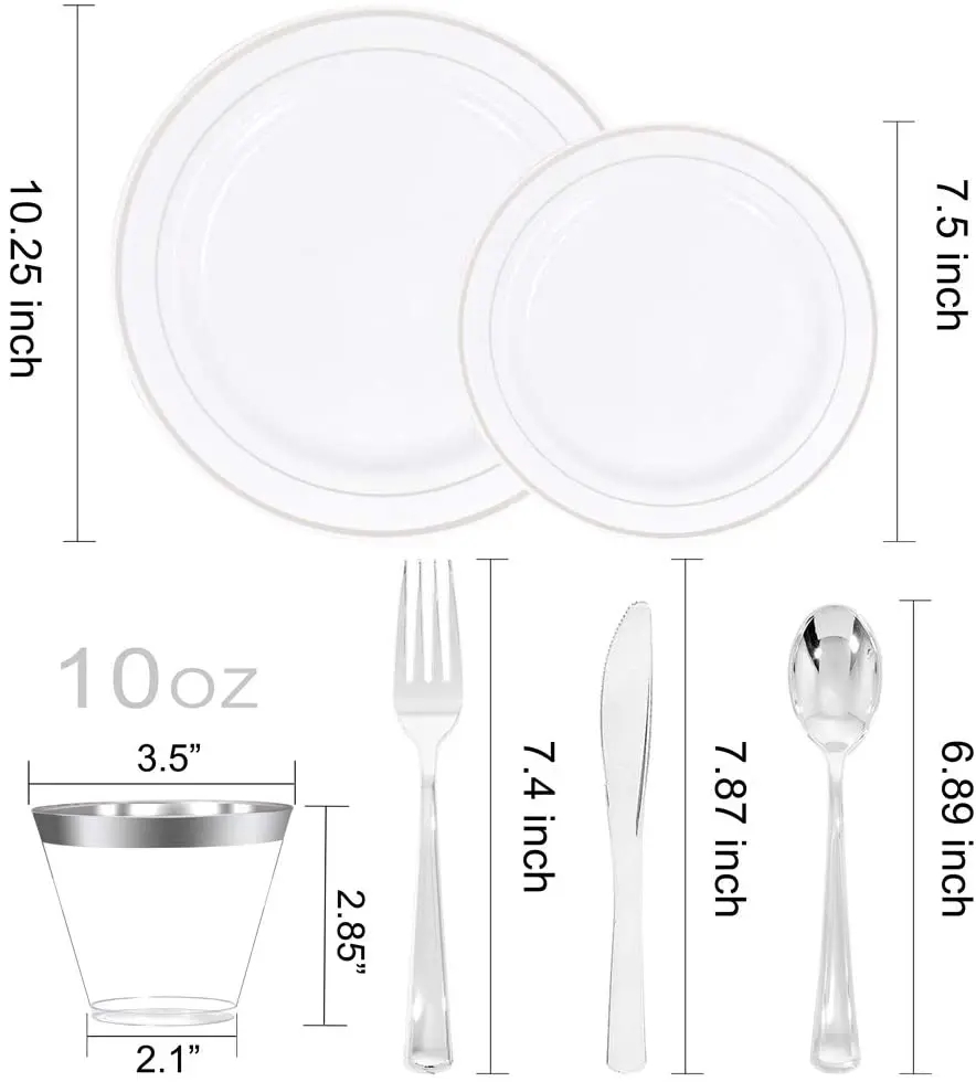 Eco-friendly Biodegradable Unbreakable Dinner disposable plastic Party Plates sets Restaurant Plates Plastic For Picnic And Dish