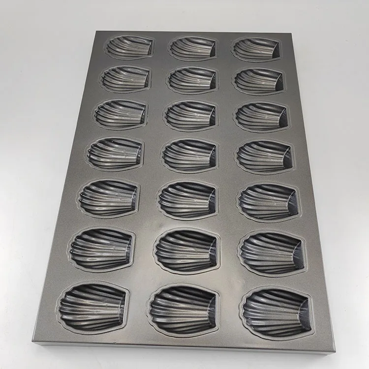Customizable Non Stick Aluminized Steel 21 cups madeleine mold shell shape muffin pan baking tray 600*400mm