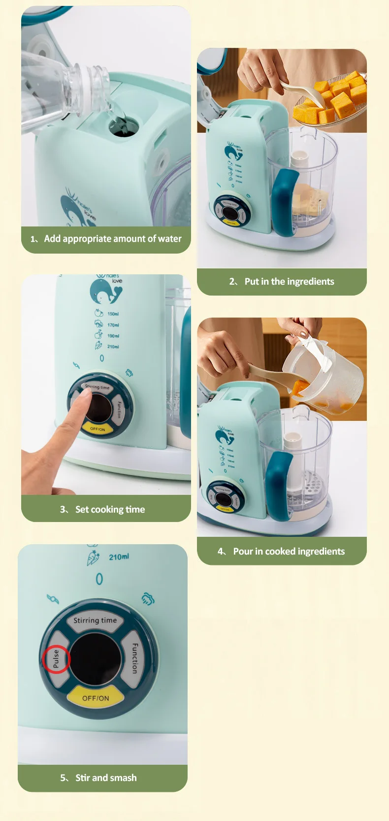 Multifunction Baby Food Maker Portable Food Fruit Mixer Meat Grinders Processor