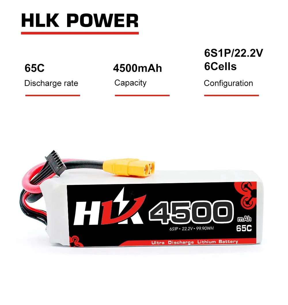 Factory price 4500mah 65c 22.2v 6s Rc Drone Battery 4500mah 65c 22.2v lipo battery for RC airplane Heil