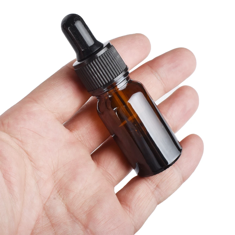 Hair Oil Perfume Essential Oils Dropper Bottles Clear Glass 5ml 10ml 15ml 20ml 30ml 50ml 100ml Amber Black Personal Care 200pcs