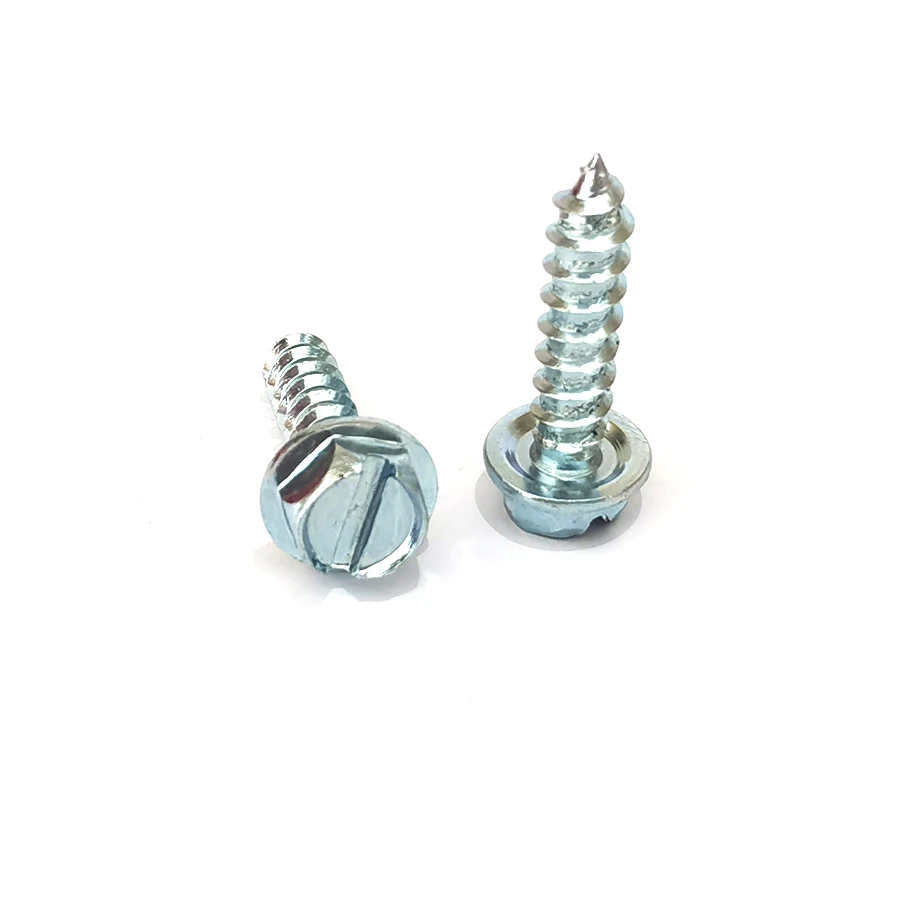 Screw m4 5/16 connector hexagonal self-tapping screw zinc plated hex flange wood metal plates external hexagon head screws