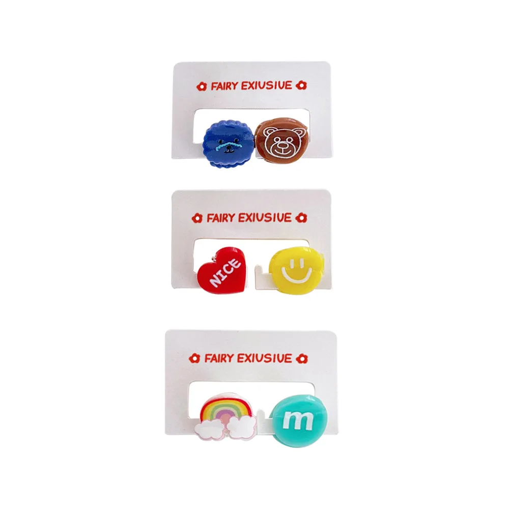 Милые Мультяшные акриловые заколки для волос детей детские