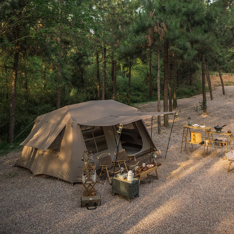 outdoor 210T polyester folding Large waterproof pop up automatic camel camping tent