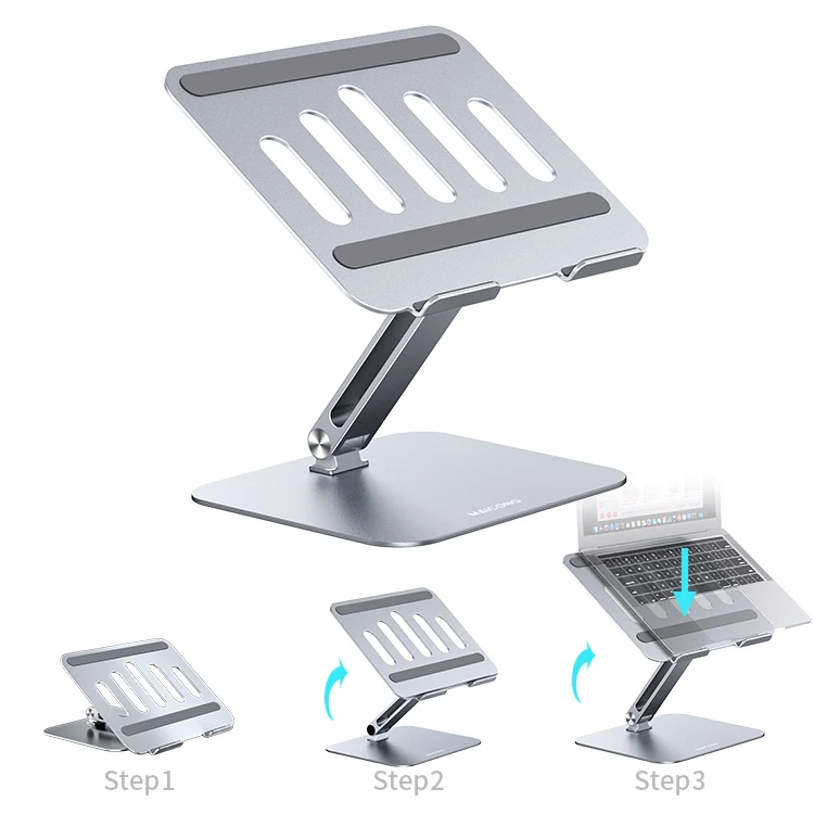 Эргономичный серебристый Настольный кронштейн для ноутбука, подставка для ноутбука, совместимая с большинством ноутбуков 10-17 дюймов