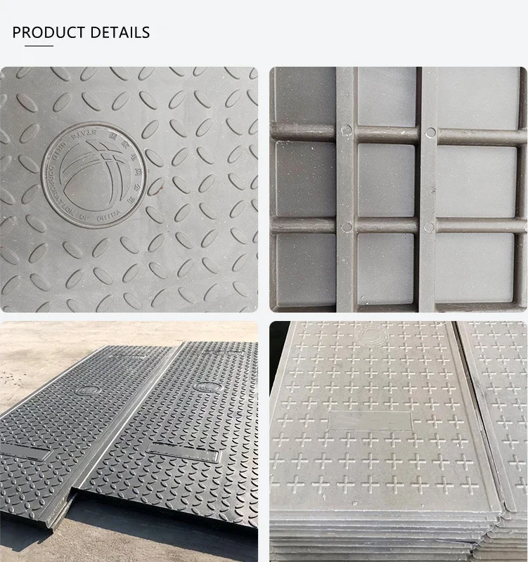 Heavy Duty Square Manhole Cover FRP composite resin Manhole Cover for Road Construction water drain