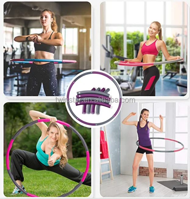 8 Section Smooth Surface Custom Logo Hoola Ring Weighted Hoola Hoop for Exercise