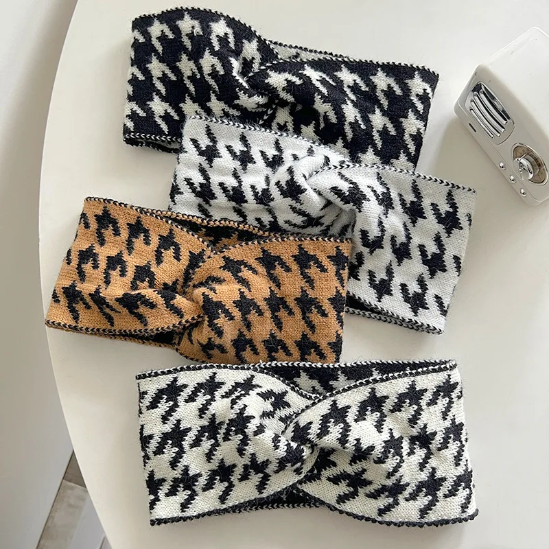 Plain Check pattern Headbands for Women Fabric Hair Band, Knot Hairbands Hair Accessories