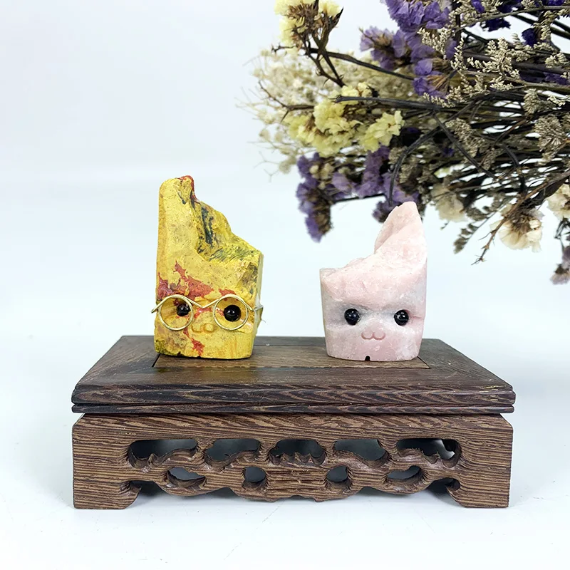 Wholesale natural crystal healing stone carved pink opal hedgehogs chakra crafts handmade crystal hedgehogs