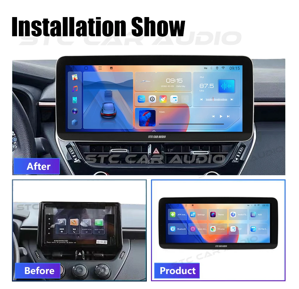12.3 inch  Android 10 Ips Touch Screen Dvr 360 wireless Carplay Car Radio Auto stereo  For Toyota Camry