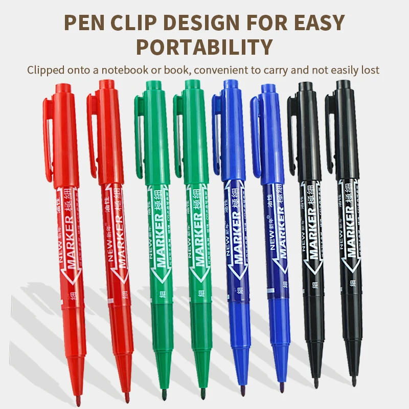 High quality marcadores doble punta long lasting write smooth wholesale bulk double sided permanent marker pen caneta permanente