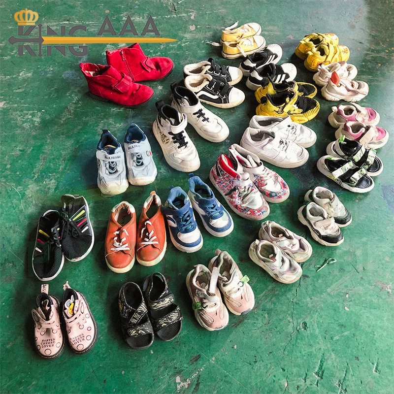 KINGAAA korea used shoes kids branded children shoes uganda second hand shoes bales in bulk for kids
