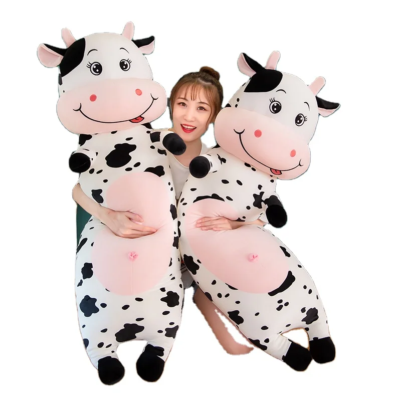 70cm  Wholesale Cartoon Plush Long cow Pillow Animals Stuffed Soft Toys Comfortable Stuffed Plush Long Pillow Anime plush Skin
