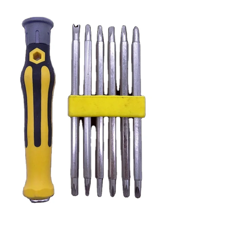 Wholesale 6 In 1 Tower Multi-function Mobile Tools Repair Torx Screw Driver Bit Screwdrivers Kit 5 Phillips and 5 Slotted Tips